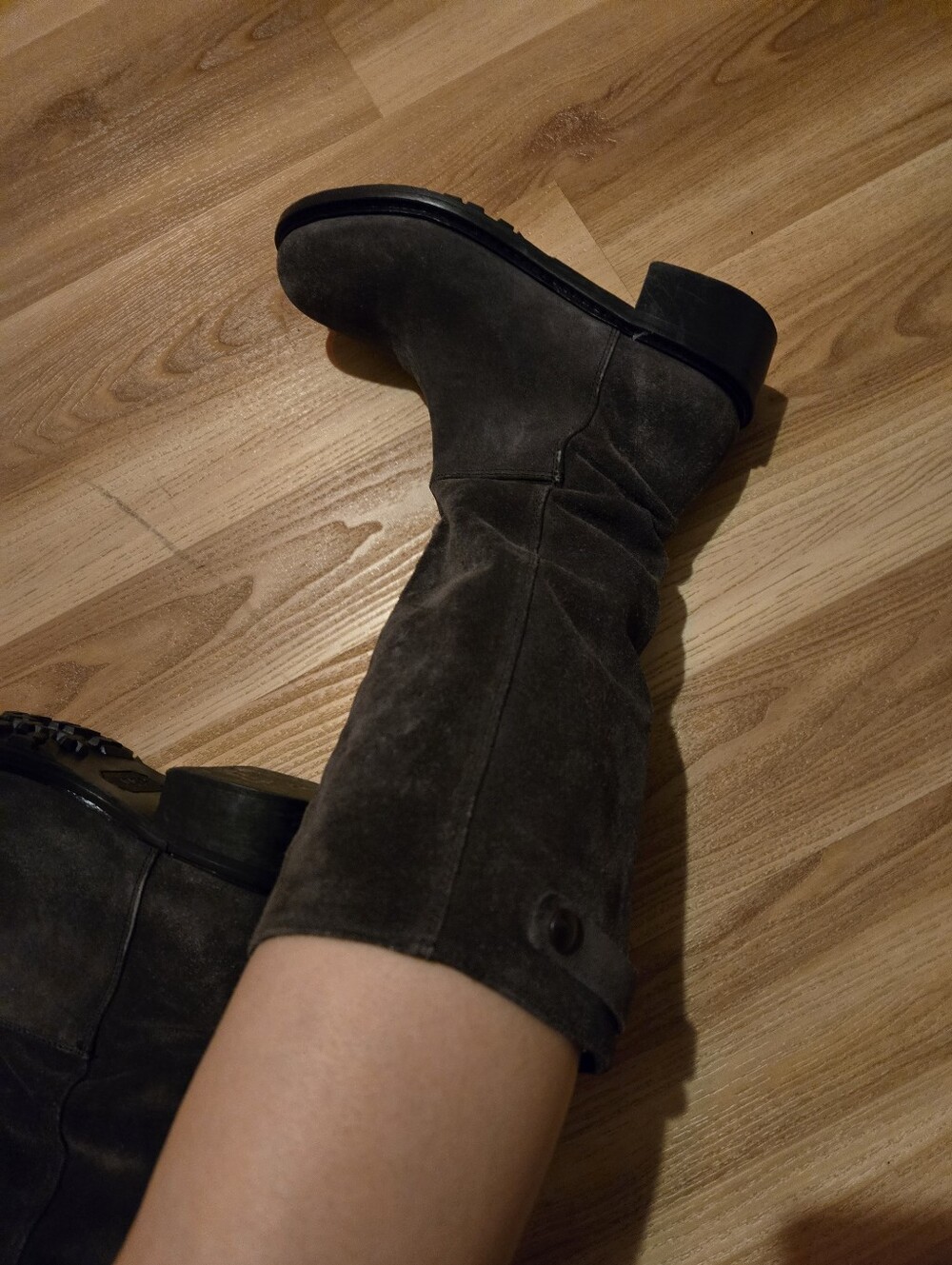 Gray Suede Mid-Calf Women's Boots